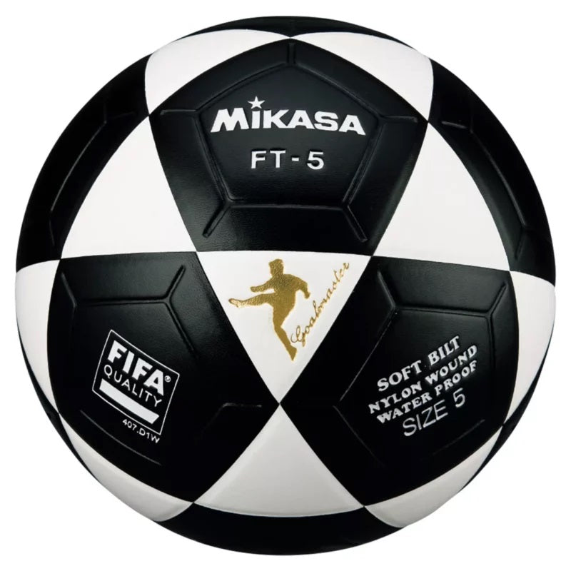 PELOTA PARA FUTBOL DE CUERO SINTETICO MIKASA FT 5