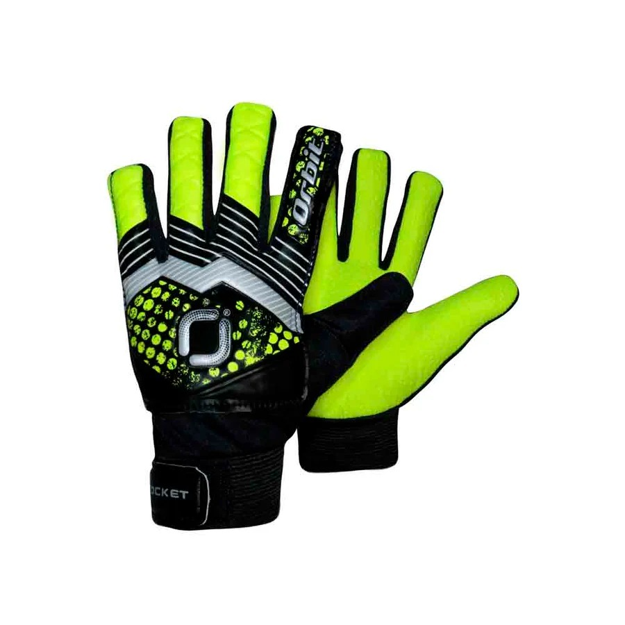GUANTES PARA ARQUERO ORBIT ROCKET SIN VARILLA VERDE Y NEGRO TALLA 4