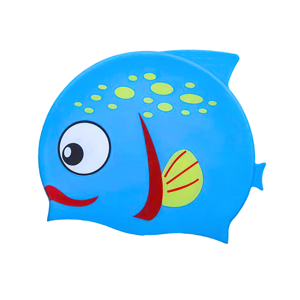 Gorro de Natación Silicona con Diseño de Pez Celeste