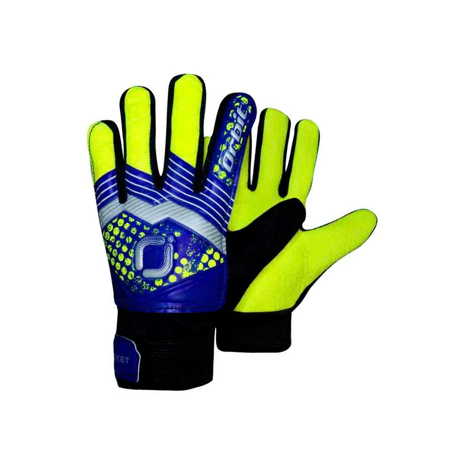GUANTES PARA ARQUERO ORBIT ROCKET SIN VARILLA AMARILLO Y AZUL TALLA 7