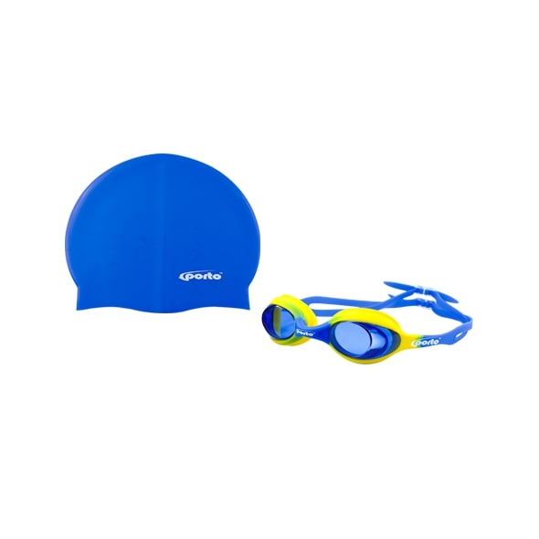 Pack Force Junior Gorro y Lente Porto Azul-Amarillo