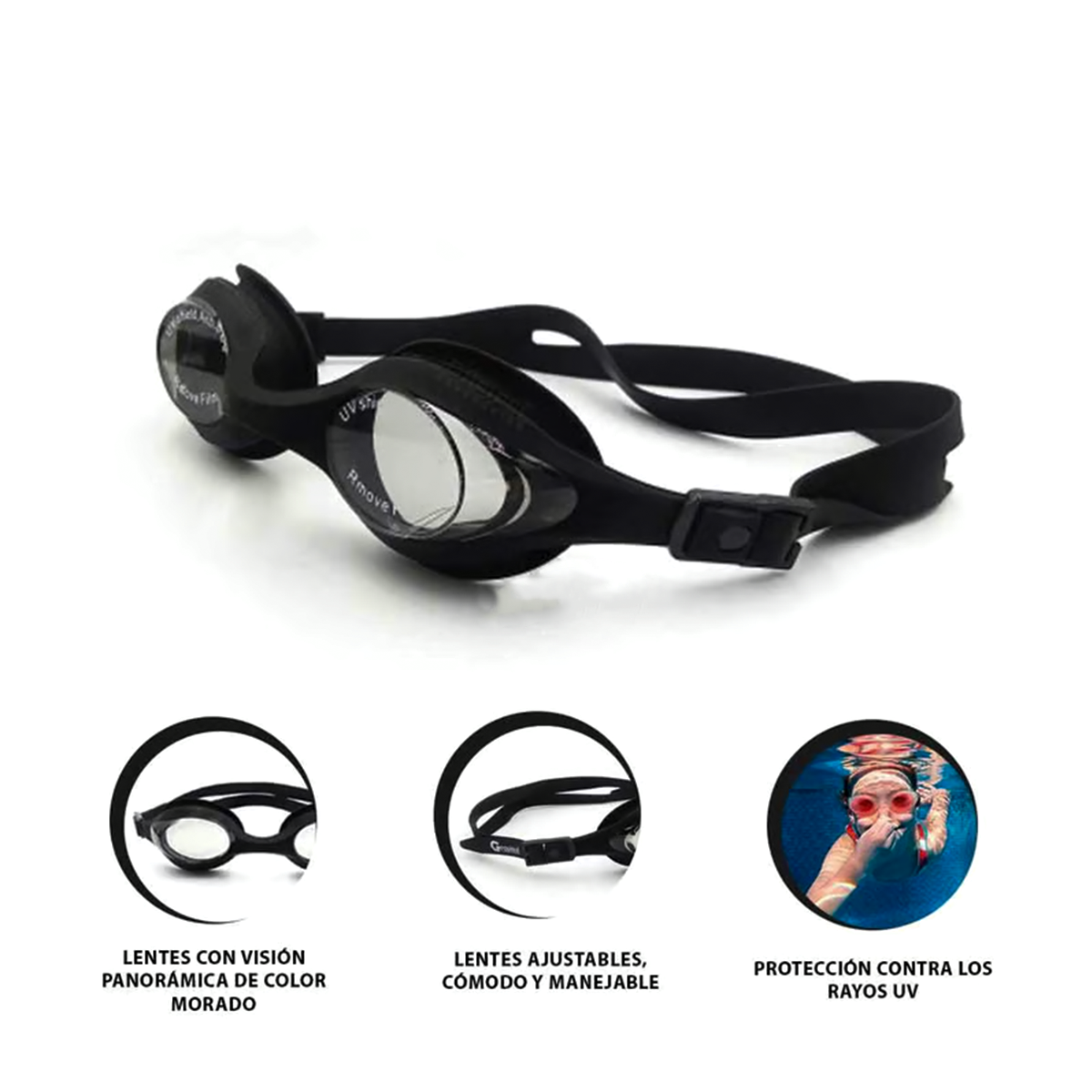 Lentes de Natacion Gravital Junior Negro