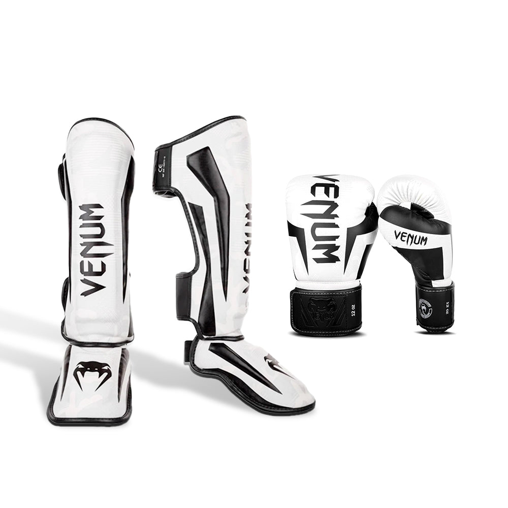 Pack Venum Guantes Canillera Blanco Champion