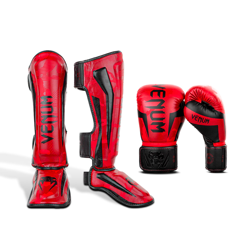 Pack Venum Guantes Canillera Rojo Champion