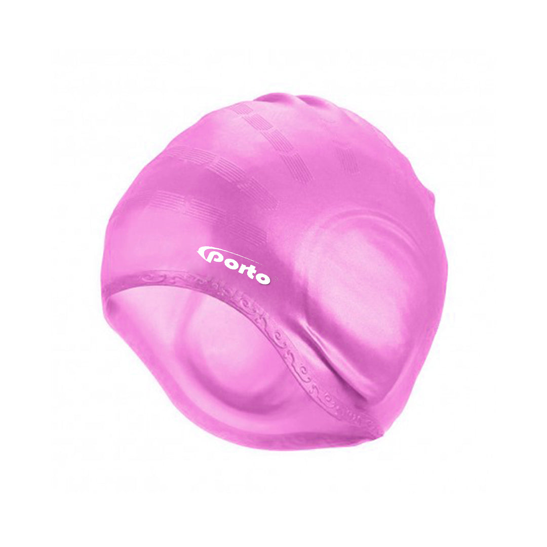 GORRO DE NATACION DE SILICONA CON OREJERAS PORTO