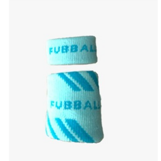 MUÑEQUERA DE ALGODÓN + SUJETADOR DE CABELLO FUBBALL TURQUESA