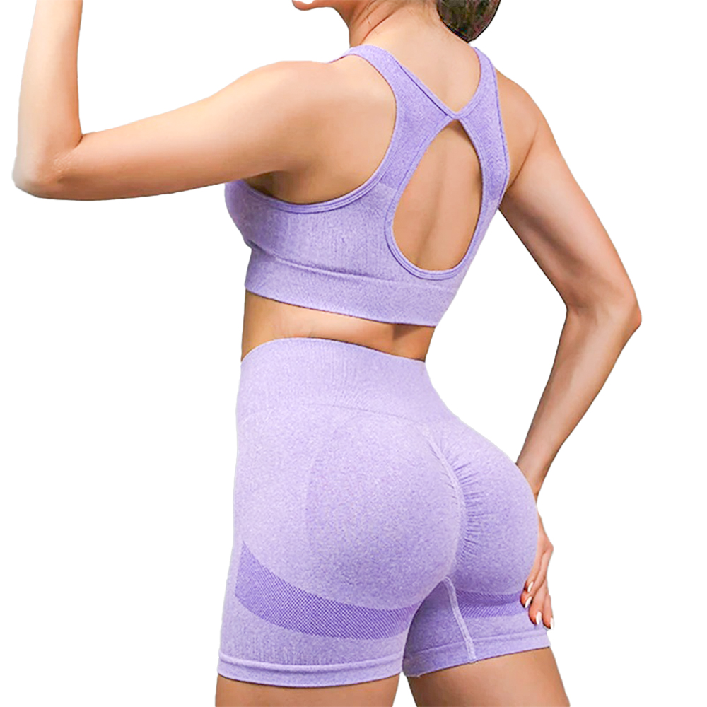 CONJUNTO SHORT PUSH UP Y TOP CON COPA LILA