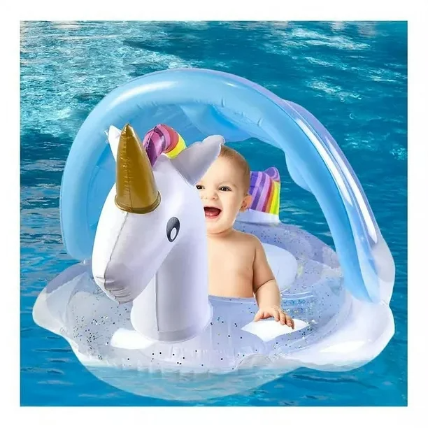 FLOTADOR 85cm CON ASIENTO Y SOMBRA DE UNICORNIO