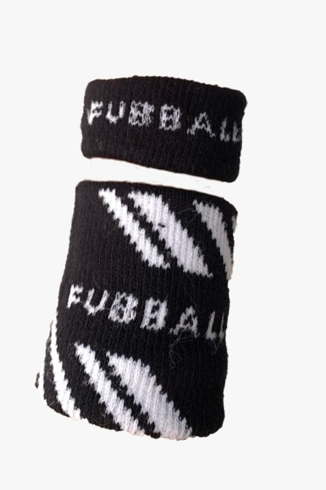 MUÑEQUERA DE ALGODÓN + SUJETADOR DE CABELLO FUBBALL NEGRO