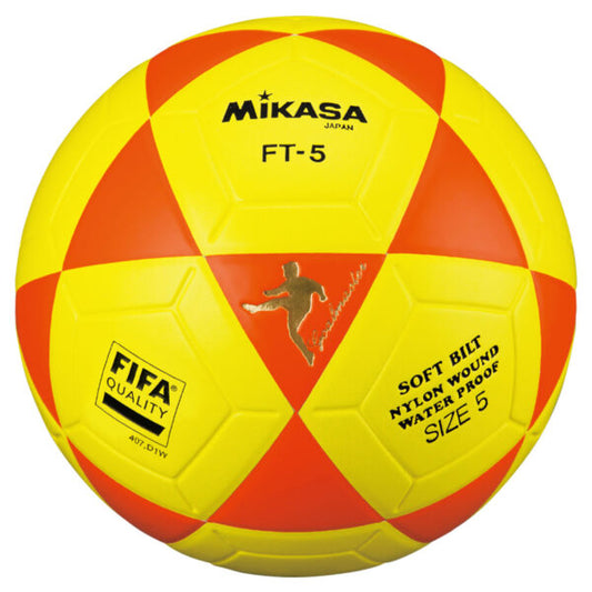 PELOTA PARA FUTBOL DE CUERO SINTETICO MIKASA FT 5