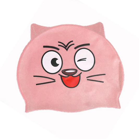 Gorro de Natacion Silicona con Diseño de Gato Guiño