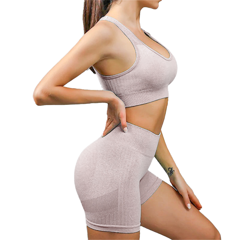 CONJUNTO SHORT PUSH UP Y TOP CON COPA BEIGE