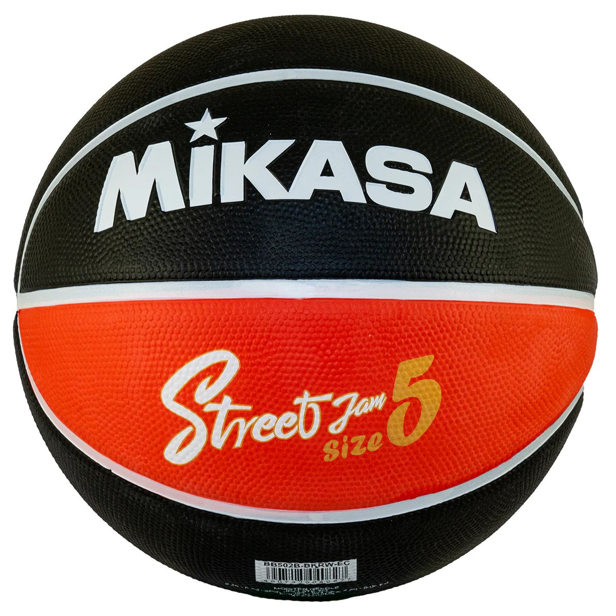 PELOTA PARA BASKET MIKASA STREET CAUCHO N5 NEGRONARANJA