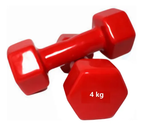 Pesas Mancuernas Forrada en Vinil de 4kg  rojo