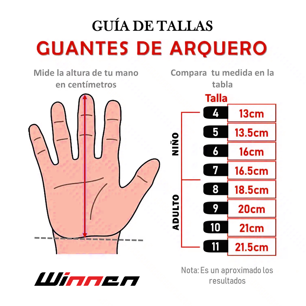 GUANTES DE ARQUERO ORBIT CON VARILLAS PRO WEB ROJO TALLA 8