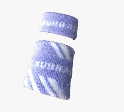 MUÑEQUERA DE ALGODÓN + SUJETADOR DE CABELLO FUBBALL LILA