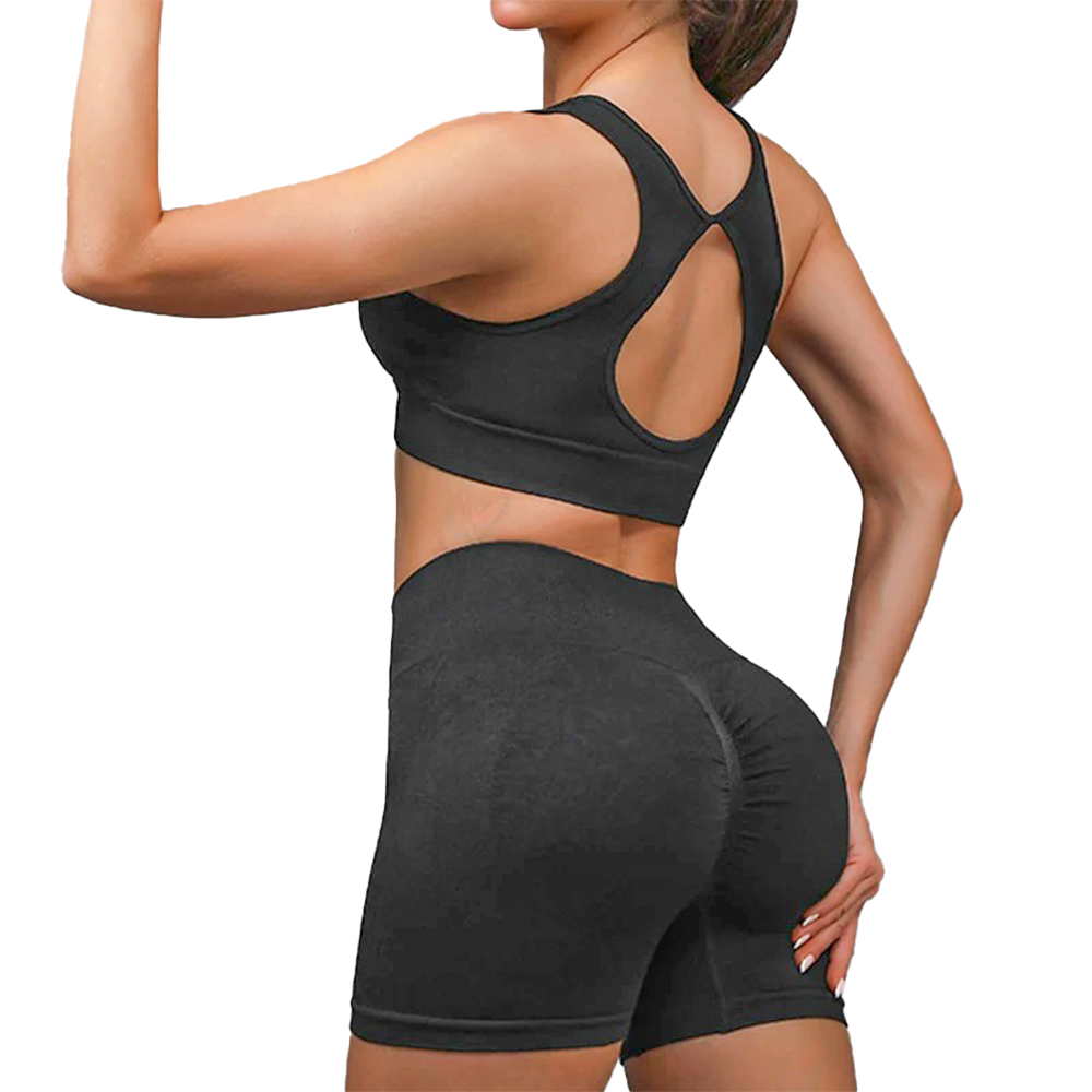 CONJUNTO SHORT PUSH UP Y TOP CON COPA NEGRO