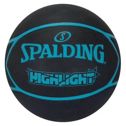 PELOTA PARA BASKET SPALDING HIGHLIGHT GOMA BLACK BLUE  7