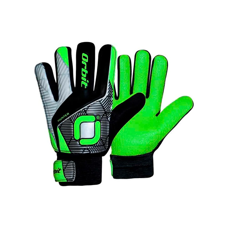GUANTES PARA ARQUERO ORBIT HUNTER SIN VARILLA  NEGRO Y VERDE  TALLA 5