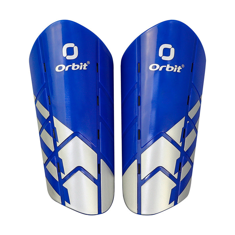 CANILLERA DE FÚTBOL PARA NIÑOS ORBIT AZUL-BLANCO ORB-006