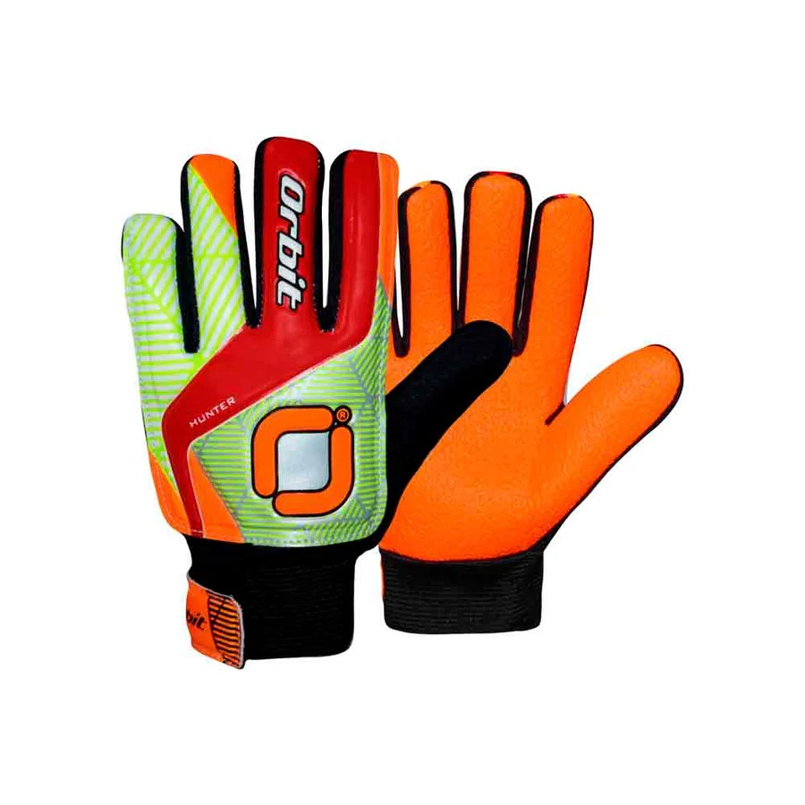 GUANTES PARA ARQUERO ORBIT HUNTER SIN VARILLA  ROJO Y  NARANJA  TALLA 7