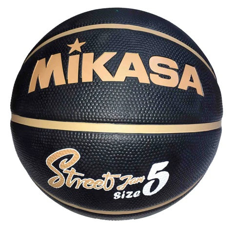 PELOTA PARA BASKET MIKASA STREET CAUCHO N5 NEGRO