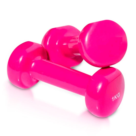Pesas Mancuernas Forrada en Vinil de 1kg rosado