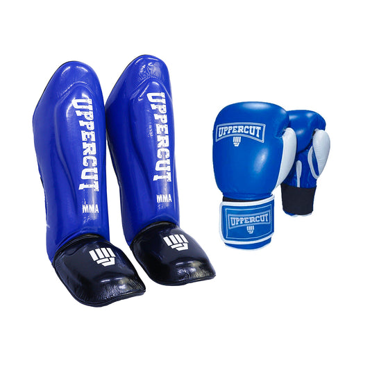Pack UpperCut Guantes Canillera Azul