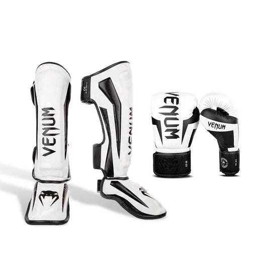 Pack Venum Guantes Canillera Blanco Champion