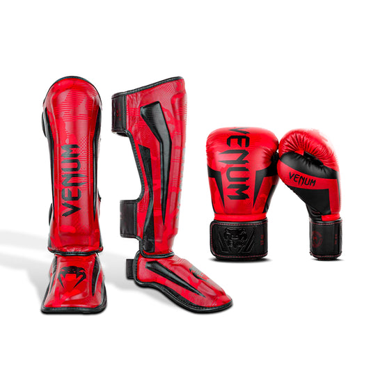 Pack Venum Guantes Canillera Rojo Champion