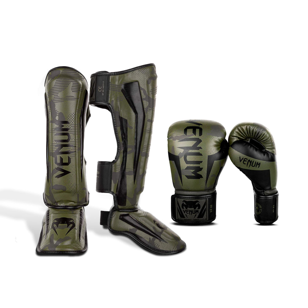 Pack Venum Guantes Canillera Verde Champion