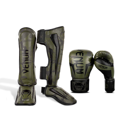 Pack Venum Guantes Canillera Verde Champion