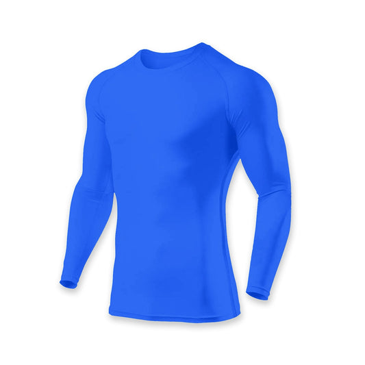 Polo Licra Manga Larga Azul